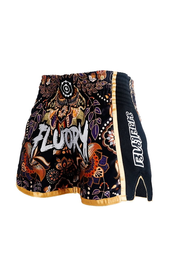 Muay Thai Shorts Free Combat Mixed Martial Arts Boxing Training Match Pants Flower Printed Text Embroidery