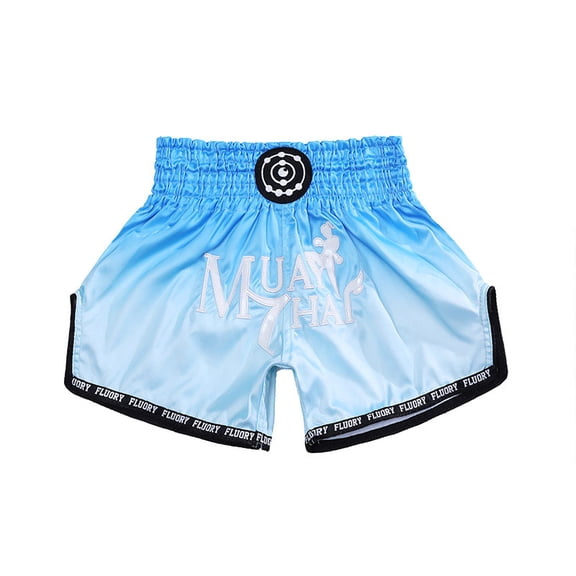 FLUORY Muay Thai Shorts Free Combat Mixed Martial Arts Boxing Training Match Pants Text Embroidery Gradient Shorts