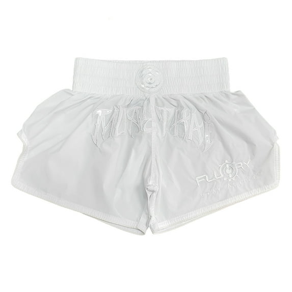 FLUORY Muay Thai Shorts Free Combat Mixed Martial Arts Boxing Training Match Pants Text Embroidery Solid Color