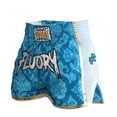 thumbnail image 1 of FLUORY Muay Thai Shorts Free Combat Mixed Martial Arts Boxing Training Match Side Hollow out Embroidery Shorts, 1 of 2