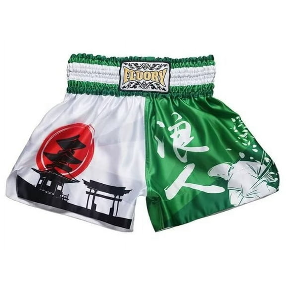FLUORY Muay Thai Shorts Gradient Print Free Combat Mixed Martial Arts Boxing Training Match Pants Langren Printing