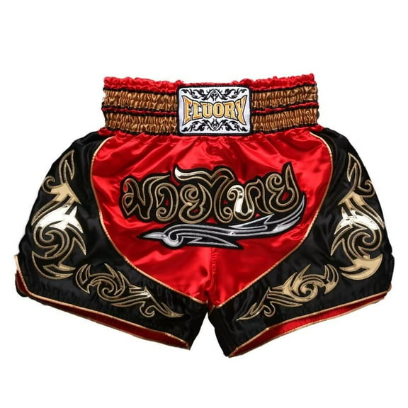 FLUORY Muay Thai Shorts Print Free Combat Mixed Martial Arts Boxing Training Match Pants Geometric figure Embroidery