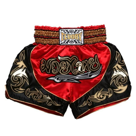 FLUORY Muay Thai Shorts Print Free Combat Mixed Martial Arts Boxing Training Match Pants Geometric figure Embroidery