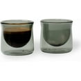 thumbnail image 1 of FLUR Espresso Glass Set of 2: For Small Drinks - Double-Walled Borosilicate Glass - Handmade - 3 oz (Smoke), 1 of 2