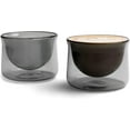 thumbnail image 1 of FLUR Latte Glass (Set of 2): For Lattes and Milk Drinks - Makes Latte Art Easier - Double-Walled Borosilicate Glass - Handmade - 7oz (Smoke), 1 of 8