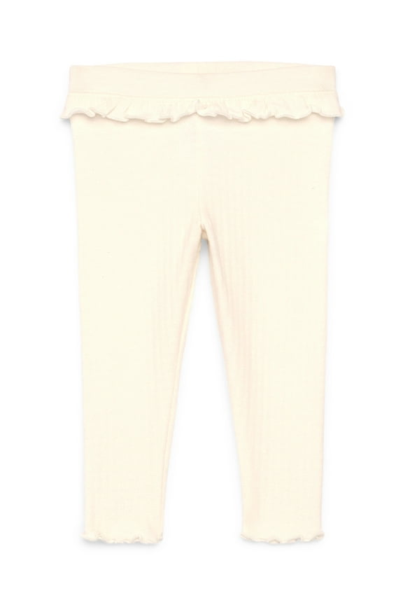 Baby Girls Ruffle Trim Pointelle Leggings, Sizes 0M-24M