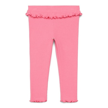 Garanimals Baby Girls Ruffle Trim Ribbed Leggings, Sizes 0M-24M