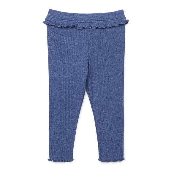 Garanimals Baby Girls Ruffle Trim Ribbed Leggings, Sizes 0M-24M