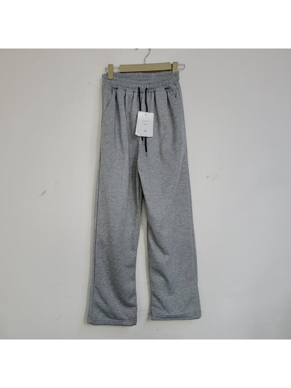 Pants Elastic High Waist Drawstring Casual Pants, Soft Loose Straight Trousers with Pockets for Daily Workout Lounge Wear