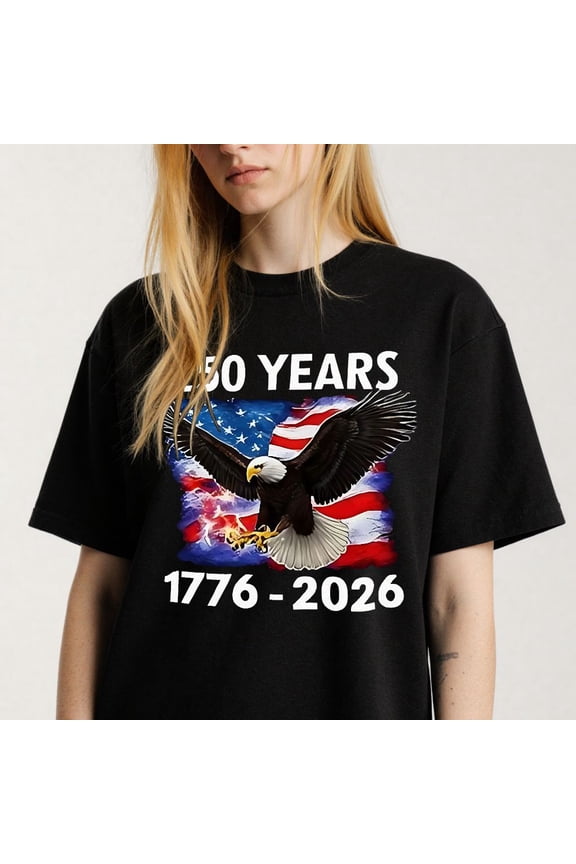 Women's American Eagle & Flag T-Shirt Short Sleeve Graphic S-4XL