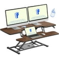 thumbnail image 1 of FLXISPOT Standing Desk Converter, Height Adjustable Riser, Manual Lift with Gas Spring Monitor and Laptop Workstation, 1 of 14