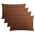 thumbnail image 1 of FLXXIE 1800 Count Double Brushed Microfiber Envelope Pillowcases Set of 4, King, 20" x 36", Coffee, 1 of 5