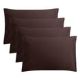 thumbnail image 1 of FLXXIE 1800 Count Double Brushed Microfiber Envelope Pillowcases Set of 4, Standard, 20" x 26", Chocolate, 1 of 5