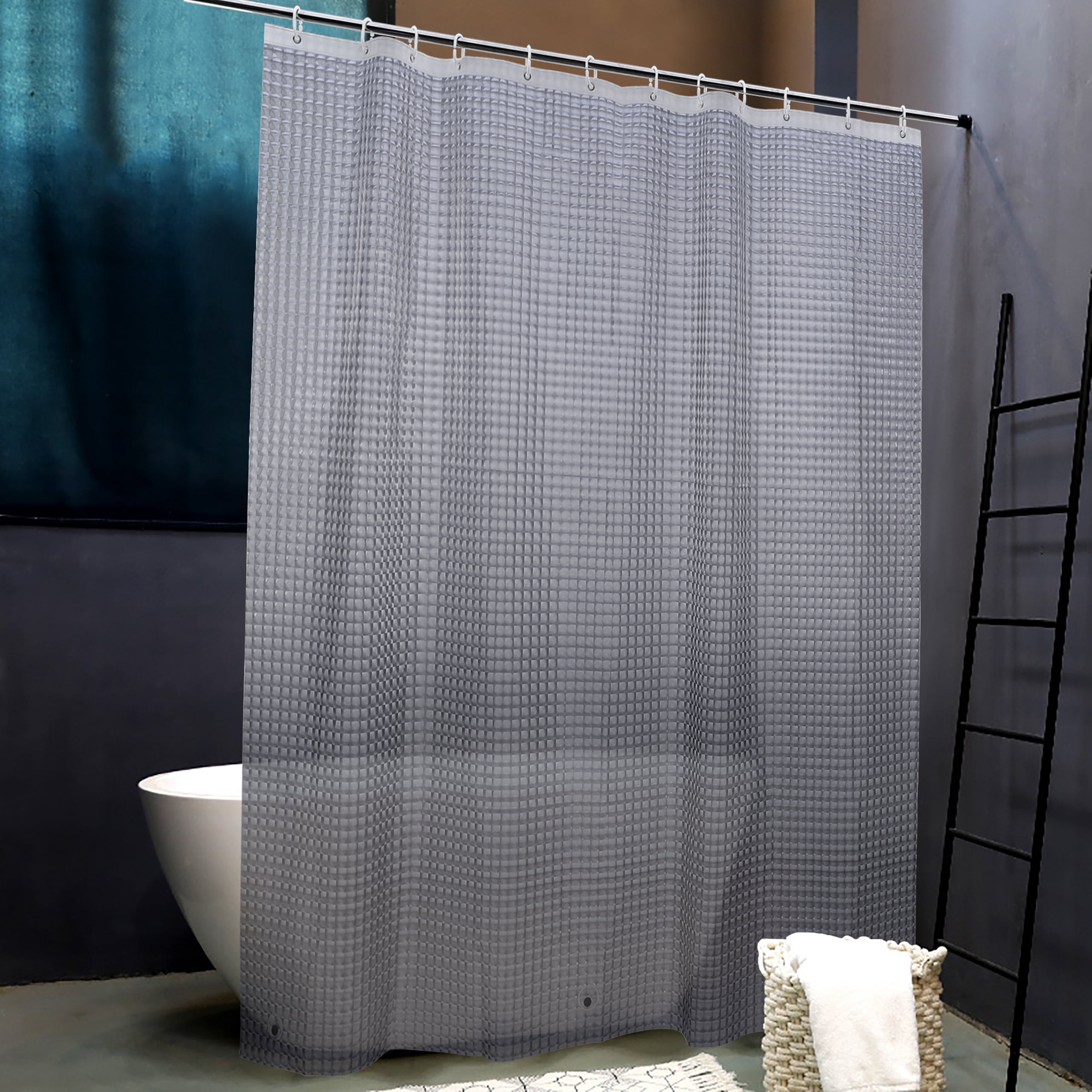 FLXXIE EVA Shower Curtain Liner, Water Repellent Shower Curtain for