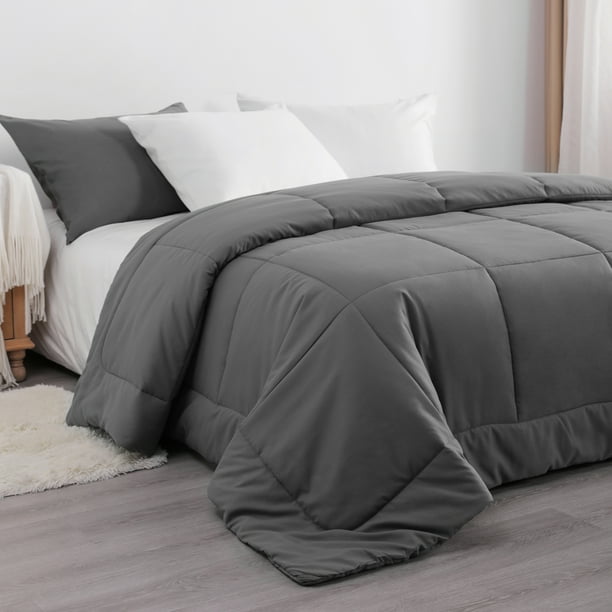 FLXXIE Ultra Soft Down Alternative Comforter, Twin, 68x90 inch, Dark