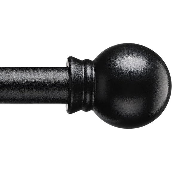 FLY HAWK Black Curtain Rods for Windows 30" to 60", 5/8 Inch Small Curtain Rod with Brackets