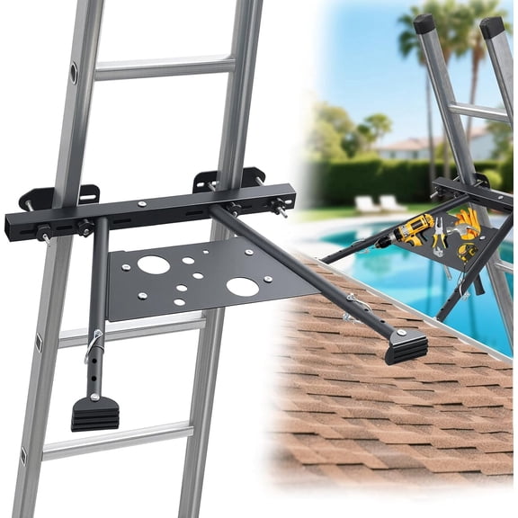 FLY HAWK Ladder Stabilizer, Safe and Stable Ladder Standoff with Adjustable Length 20"-29.5" for Roof Gutter Supports up to300 LBS
