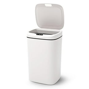 FLY HAWK Touchless Smart Trash Can with Lid, 4.2 Gallon Automatic Smart Garbage Can for Kitchen Bedroom Office - 4 Open Method Available, White
