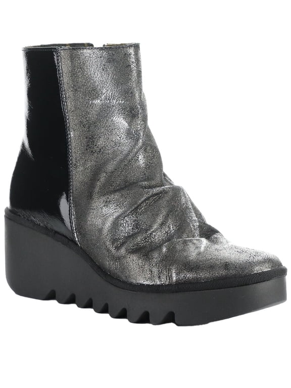 Baan Leather & Patent Boot, 40, Black