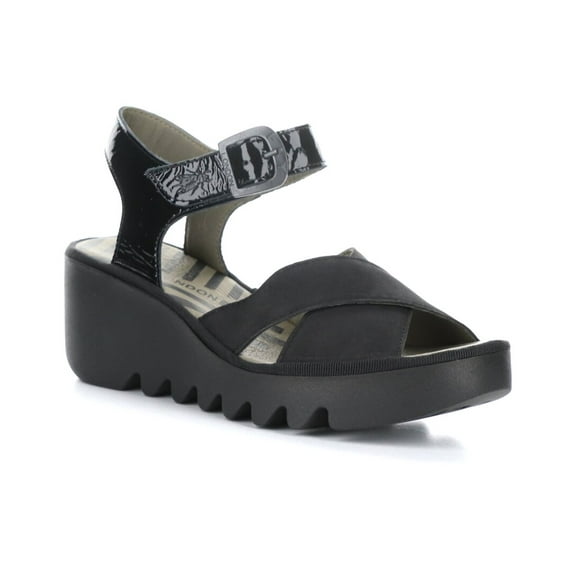 FLY London Bace Suede & Patent Sandal, 40