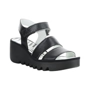 FLY London Bexy Leather Sandal, 40, Black
