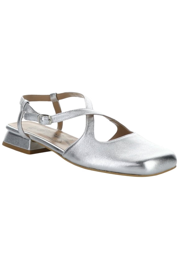 Cefi Metallic Leather Shoe, 41, Silver