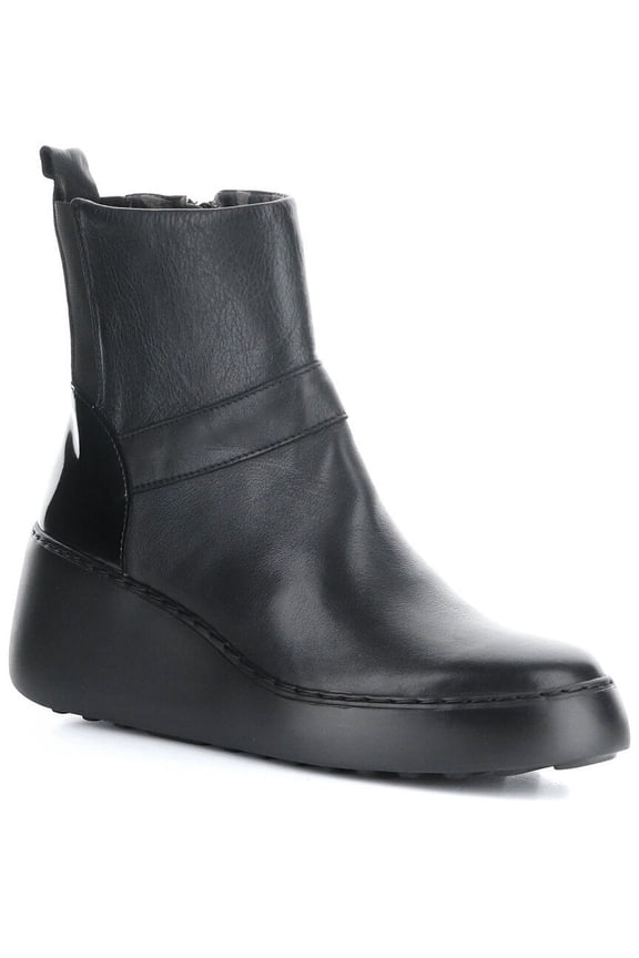 Doxe Leather & Patent Boot, 41, Black