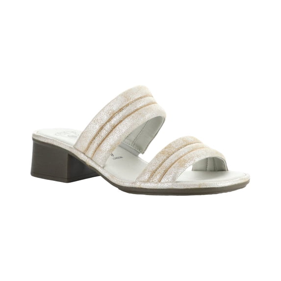 FLY London Eity Metallic Leather Sandal, 37, White
