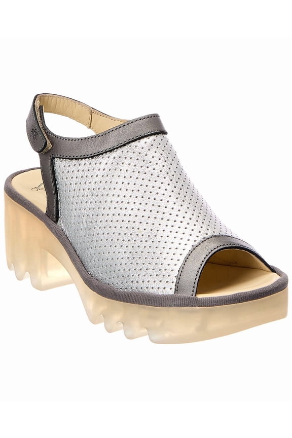 Leather Sandal, 36, Silver