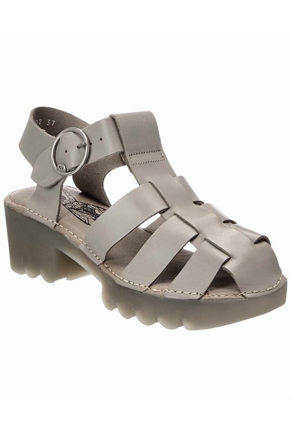 Leather Sandal, 38, Grey