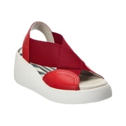 FLY London Leather Wedge Sandal, 41, Red