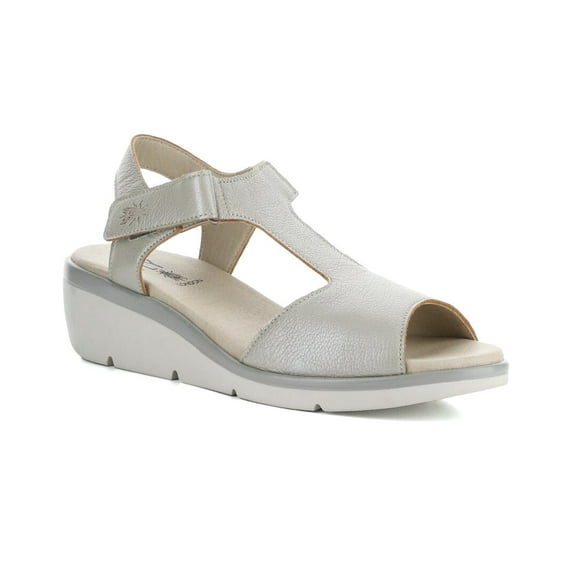 FLY London Nova Leather Wedge Sandal, 41