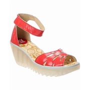 FLY London Patent Wedge Sandal, 37, Red