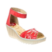 FLY London Patent Wedge Sandal, 41, Red