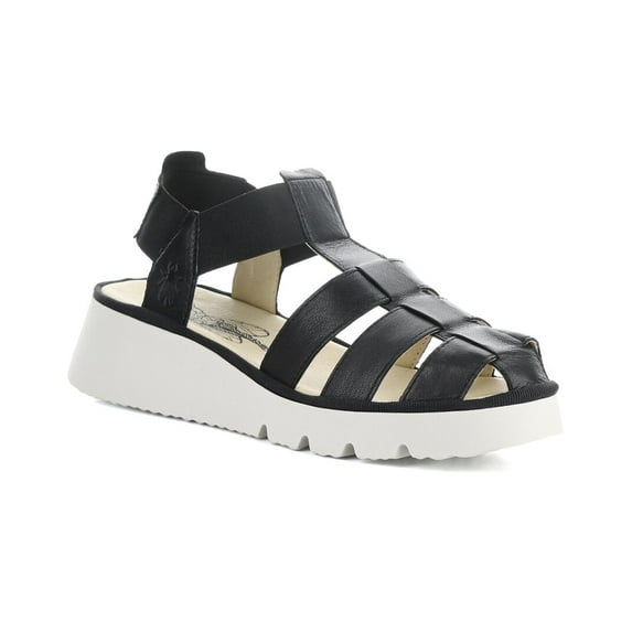 FLY London Pefi Leather Wedge Sandal, 36