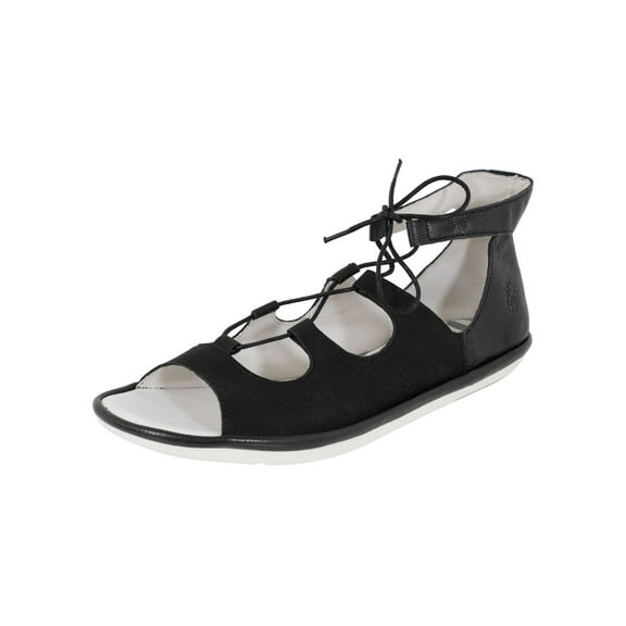 FLY London Womens Mura Lace Up Sandal Shoes, Black, EU 40 / US 8.5-9