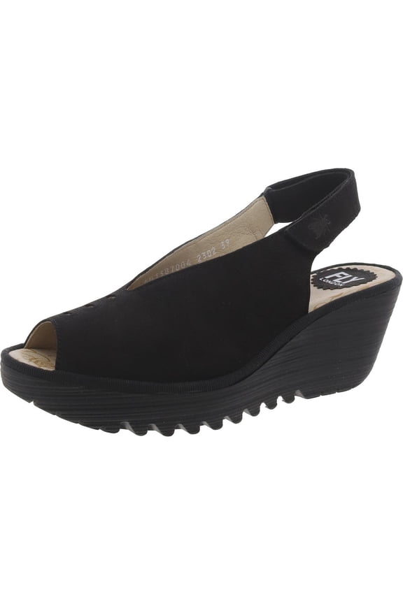 Womens Yeay 387 Leather Peep-Toe Slingback Sandals