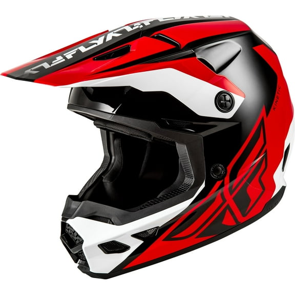 FLY Racing 2026 Kinetic Crest MX Helmet  ECE/DOT Approved, Lightweight Polycarbonate Shell, Advanced Protective Motocross Gear - Red/Black/White, 2X-Large