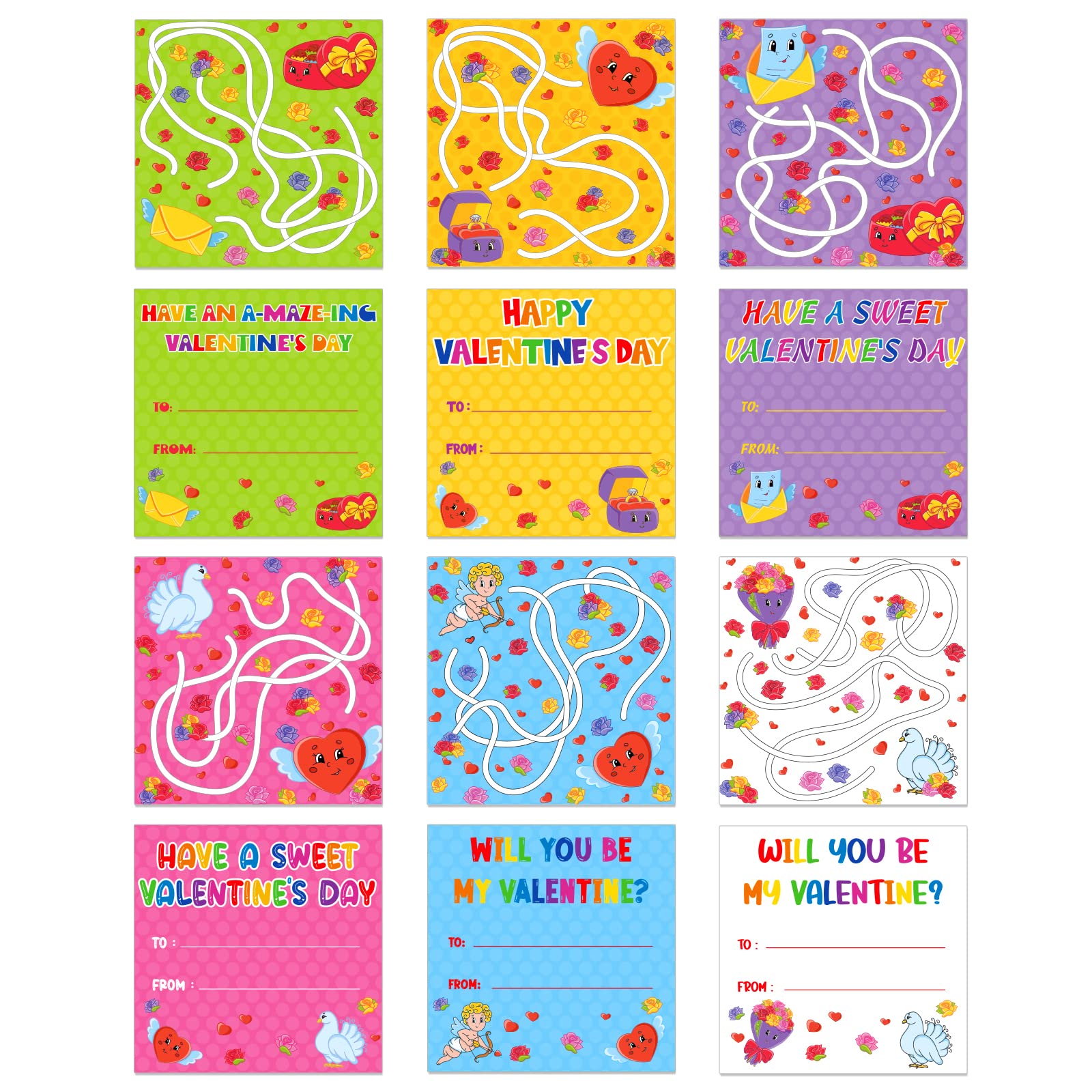 FLYAB Lustige Valentinstagskarte 'Happy Valentines Day' - 14x20,3cm, Mit Rotem Umschlag