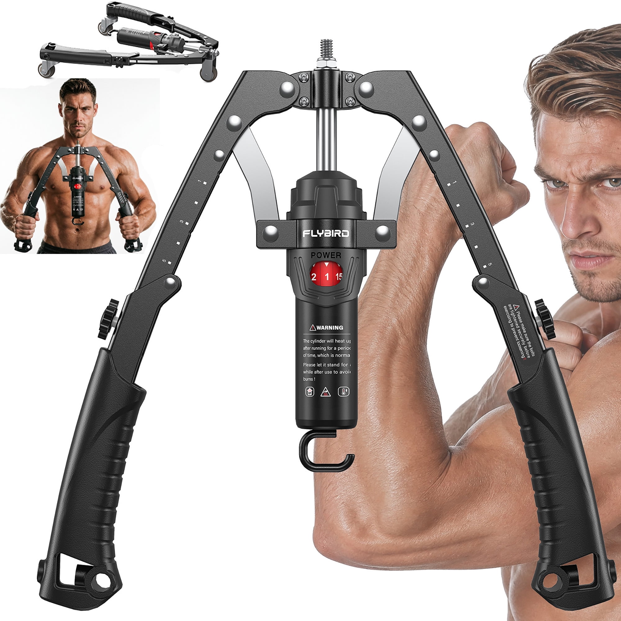 FLYBIRD 2-in-1 Twister Arm Trainer and Ab Roller, Hydraulic