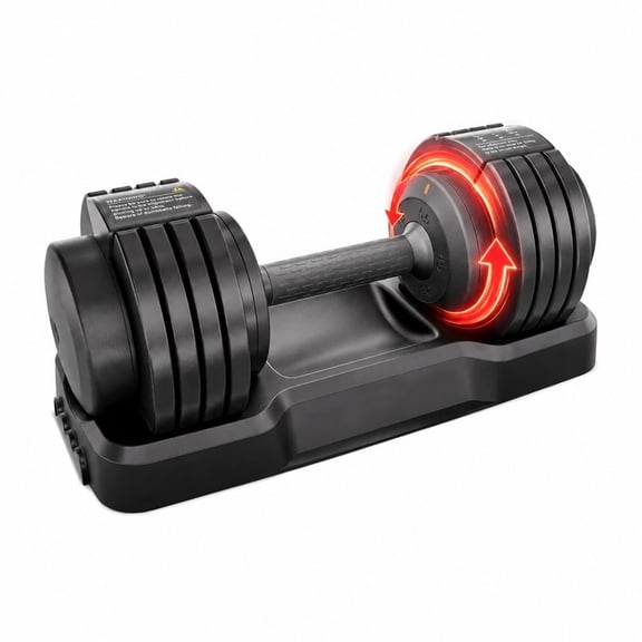 FED Fitness 55lb Adjustable Dumbbell,5-in-1 Quick-Select Weights Dumbbell with Non-Slip Handle for Home Gym