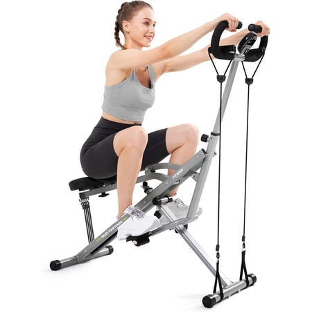 FLYBIRD Squat Machine for Home, Squat Rowing Machine for Glute Trainer, 4 Adjustable Resistance Levels, Foldable & Easy Setup, Full Body Workout Home Gym, 350 LBS Capacity