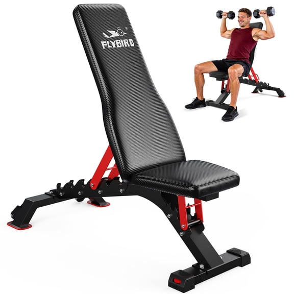FLYBIRD Weight Bench, 1200LBS Weight Capacity Strength Training Bench Heavy-duty Adjustable Workout Bench