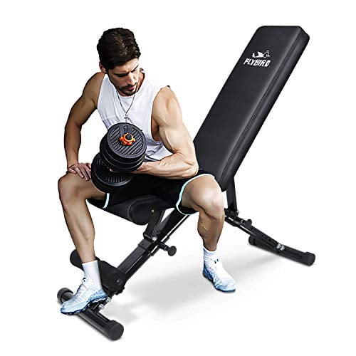 FLYBIRD Weight Bench Adjustable Strength Training Bench for Full Body Workout with Fast Folding 2021 Version Walmart