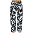 thumbnail image 1 of FLYCURVY Plus Size Women Pajama Pants Soft Long Sleep Lounge Pants Drawstring Star Floral Printed with Pocket L-5XL, 1 of 6
