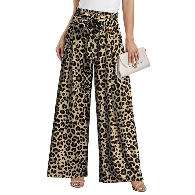 Women Casual Loose Printed High Waist Plus Size Wide Leg Pants main image 1