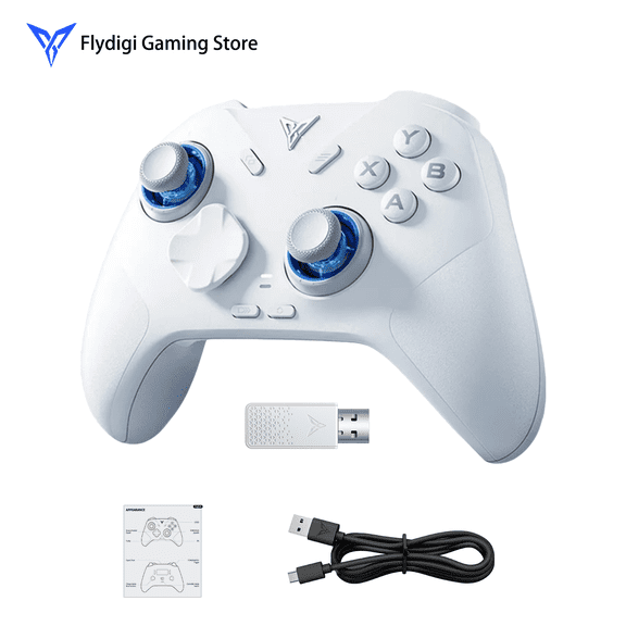 FLYDIGI Direwolf PC Controller Forceflex Joystick Forceswitch Triggers 1000Hz Report Rate, Grip Vibration, 2 Extra Customizable Bottons, 6-Axis Gyro, 800mAh Battery
