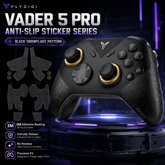FLYDIGI Vader 5 Pro PC Controller With wave pattern anti-slip stickers, FORCEFLEX Joysticks, 3ms Ultra-Low Latency, FORCESWITCH Triggers, 8 Remappable Buttons, Triggers & Vibration, PC/NS/Android/TV