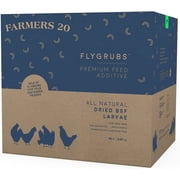 FLYGRUBS 20lb Non-GMO Chicken Feed Additive & Molting Supplement - Calcium Rich BSFL Treats for Poultry, Wild Birds, Turtles & Quails