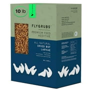 FLYGRUBS 10 lb Dried Black Soldier Fly Larvae - High Calcium Chicken Feeder - 85X More Calcium, Non-GMO Meal Worms for Wild Birds, Ducks, Turkeys, Quails, Turtles - Nutrient-Rich BSFL